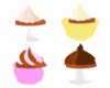 Cupcakes With Cream And Chocolate Clip Art