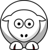 Sheep Looking Straight White With Red Toenails Clip Art