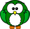 Green Owl Clip Art