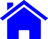 Blue Small House Clip Art