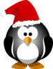 Penguin Wearing Santa Hat Clip Art