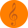Orange Music Pin Clip Art