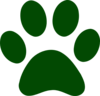 Forest Green Paw Print Clip Art