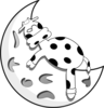Cow Sleeping On The Moon Clip Art