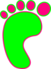 Pink And Green Left Foot Clip Art