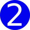 Blue, Rounded,with Number 2 Clip Art