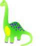 Green Dino With Dots Clip Art