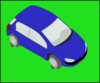 Blue Car (green Background) Clip Art