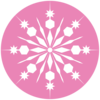 White Snowflake With Pink Background Clip Art