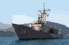 The Guided Missile Frigate Uss Doyle (ffg 39) Is Assisted By Greek Tugs As She Arrives For A Brief Port Visit In Souda Bay, Crete, Greece. Clip Art