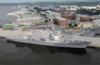 Pre-commissioning Unit Mustin (ddg-89) Is Berthed At The Allegheny Pier On Naval Air Station (nas) Pensacola.  The Guided Missile Destroyer Will Be Heading To San Diego, Where It Will Be Commissioned In July Clip Art