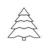 Christmas Tree Outline  Clip Art