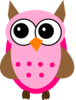 Pink Brown Owl Clip Art