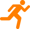 Orange Running Icon On Transparent Background Clip Art