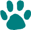 Teal Paw Print Clip Art