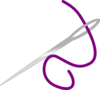 Needle & Purple Thread Clip Art