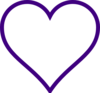 White Heart W/ Purple Outline Clip Art
