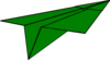 Green Paper Airplane Clip Art