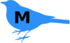 Blue Bird M Initial Clip Art