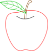 Colored Apple Outline Clip Art