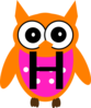 Orange Owl H Clip Art