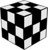 Rubik Cube Black & White Clip Art