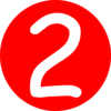 Red, Rounded,with Number 2 Clip Art