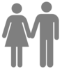 Man And Woman (heterosexual) Icon - Grey Clip Art