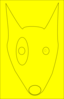 Yellow Dog Face Line Drawing Clip Art