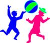 Boy And Girl Playing Ball Clip Art
