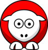 Sheep Looking Straight Red With White Face Clip Art