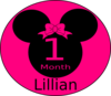 Minnie Mouse 1 Month B1 Clip Art