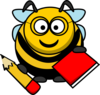 Cartoon Student Bee Clip Art