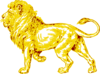 Lion In Gold With Brown Outline Clip Art