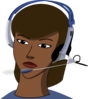 Woman With A Headset  Clip Art
