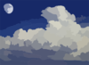 Moon And Clouds Clip Art