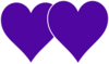 Two Hearts Lined In White Clip Art