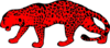 Red Leopard, Left Facing Clip Art