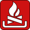 Camp Fire Symbol Red Clip Art