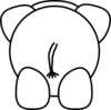 Elephant Rear - Bw Clip Art