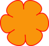 Orange Red Flower  Clip Art