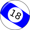 Eighteen Baseball Billiard Ball Clip Art