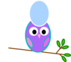 Purple Owl Blue Egg Clip Art