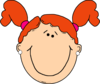 Smiling Red Head Girl Clip Art