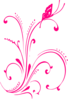 Pink Butterfly Scroll Clip Art