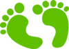 Baby Feet - Green Clip Art