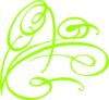 Decorative Swirl- Chartreuse Clip Art