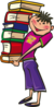 Student Carrying Books Clip Art