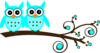 Purple Owl On Branch Clip Art