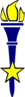 Blue Torch With Star Clip Art